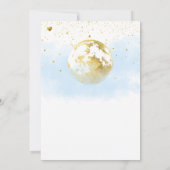 Blue Gold Moon and Stars Celestial Baby Shower Einladung (Rückseite)