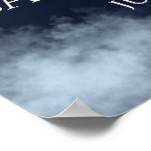 Blue Gold Moon & Stars Baby Dusche Begrüßungszeich Poster (Ecke)