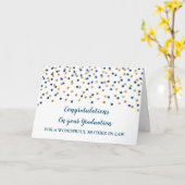 Blue Gold Mother in Law Glückwunsch Abschluss Karte (Gelbe Blume)