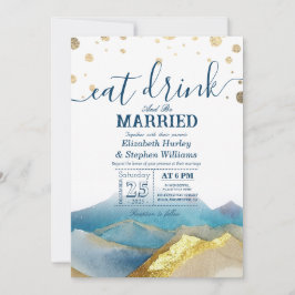 Blue Gold Mountains essen Drink & Sei Verheiratet  Einladung