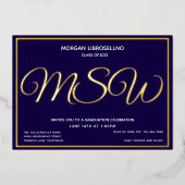 Blue Gold MSW Abschluss Folieneinladung (Vorderseite)