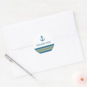 Blue Gold Nautical Anchor Danke Stickers (Umschlag)