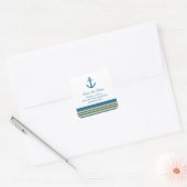 Blue Gold Nautical Anker Save the Date Stickers (Umschlag)