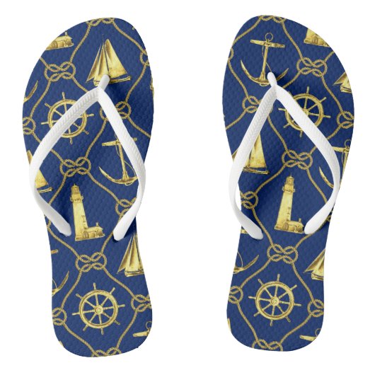 Blue Gold Nautical Badesandalen (Fußbett)