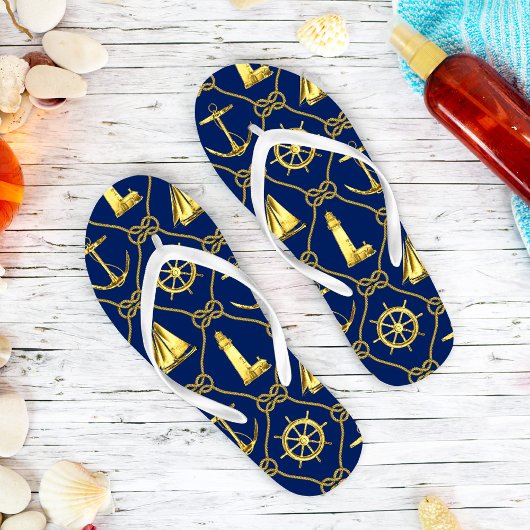 Blue Gold Nautical Badesandalen