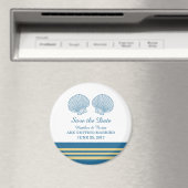 Blue Gold Nautical Seashells Save the Date Magnet (In Situ (Geschirrspüler))