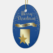 Blue Gold Nevada Star Keramikornament (Links)