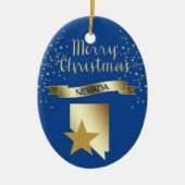 Blue Gold Nevada Star Keramikornament (Vorne)