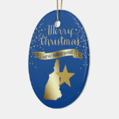 Blue Gold New Hampshire Star Keramikornament (Links)