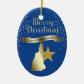 Blue Gold New Hampshire Star Keramikornament (Vorne)