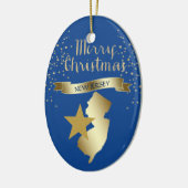 Blue Gold New Jersey Star Keramikornament (Links)