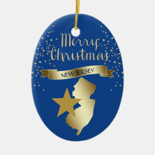 Blue Gold New Jersey Star Keramikornament (Vorne)
