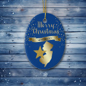 Blue Gold New Jersey Star Keramikornament