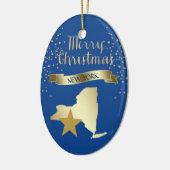 Blue Gold New York Star Keramikornament (Links)