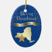 Blue Gold New York Star Keramikornament (Vorne)