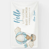 Blue Gold Niedlich Baby Boy Dusche Banner (Vertikal)