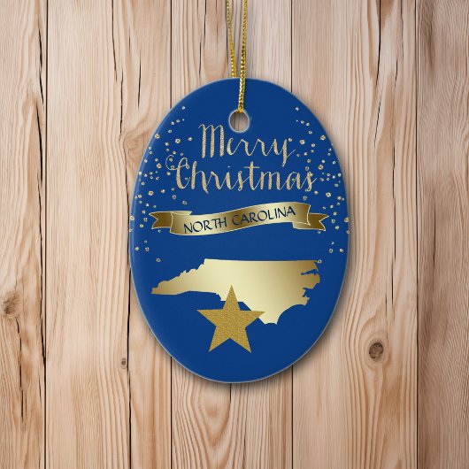 Blue Gold North Carolina Star Keramikornament