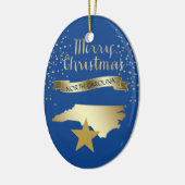 Blue Gold North Carolina Star Keramikornament (Links)
