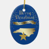 Blue Gold North Carolina Star Keramikornament (Vorne)