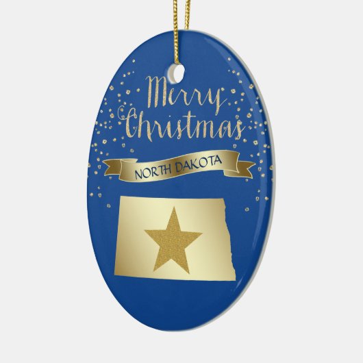 Blue Gold North Dakota Star Keramikornament (Links)