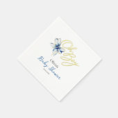 Blue & Gold “Oh Boy” Gold Typography Baby Shower Serviette (Ecke)
