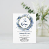  Blue Gold Oh Junge Baby Shower  (Stehend Vorderseite)