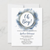  Blue Gold Oh Junge Baby Shower  (Vorderseite)
