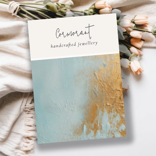 Blue Gold Oil Paint Texture Blank Juwelier Display Visitenkarte