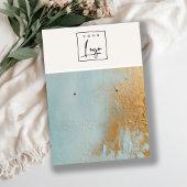 Blue Gold Oil Paint Texture Logo Earring Holder Visitenkarte