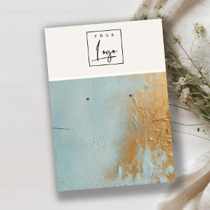 Blue Gold Oil Paint Texture Logo erhalten Fußleist Visitenkarte