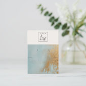 Blue Gold Oil Paint Texture Logo erhalten Fußleist Visitenkarte (Stehend Vorderseite)