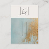 Blue Gold Oil Paint Texture Logo Haarpin Display Visitenkarte (Vorderseite)