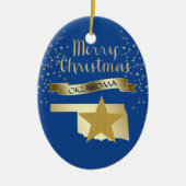 Blue Gold Oklahoma Star Keramik Ornament (Vorne)