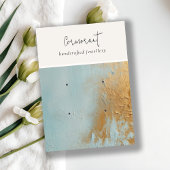 Blue Gold Öl Farbe Textur 2 Ohrring Holder Visitenkarte