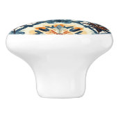 Blue Gold Orange and Brown Pattern  Keramikknauf (Seitenansicht)