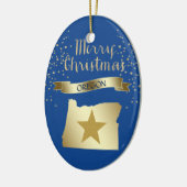 Blue Gold Oregon Star Keramikornament (Links)