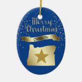 Blue Gold Oregon Star Keramikornament (Vorne)