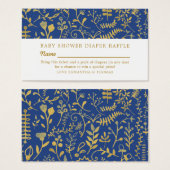Blue & Gold Oriental Floral, Windeln Raffelschein (Vorne & Hinten)