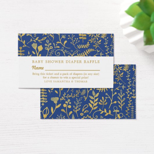 Blue & Gold Oriental Floral, Windeln Raffelschein (Schreibtisch)