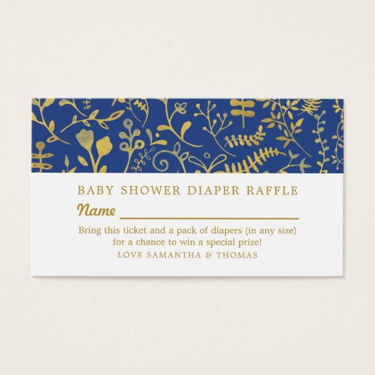 Blue & Gold Oriental Floral, Windeln Raffelschein (Vorderseite)