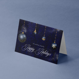 Blue Gold Ornament Gruß an Feiertagen Karte