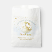 Blue Gold Over Moon and Stars Baby Shower Geschenktütchen (Vorderseite)