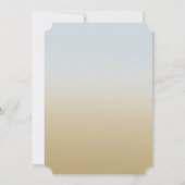 Blue Gold Palm Tree Ombre Wedding Einladung (Rückseite)