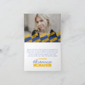 Blue & Gold Paw Print Abschluss Falten 2 Foto Dankeskarte (Innenseite)