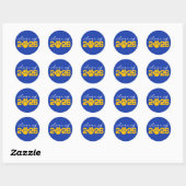 Blue & Gold Paw Print Abschluss Sticker (Blatt)