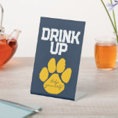 Blue & Gold Pawprint Drink Table Abschluss Sockelschild (In SItu)