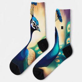 BLUE GOLD PEACOCK SOCK SOCKEN