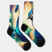 BLUE GOLD PEACOCK SOCK SOCKEN (Rechts)