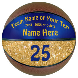 Blue, Gold Personalisiert Basketball Ball for Girl