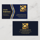 Blue Gold Pfeile Gold Power Stecker Elektriker Visitenkarte (Vorne/Hinten)